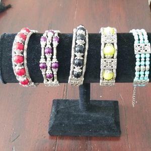 5 Tibetan Silver Bracelets